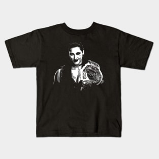 rhea ripley black and white vintage art Kids T-Shirt